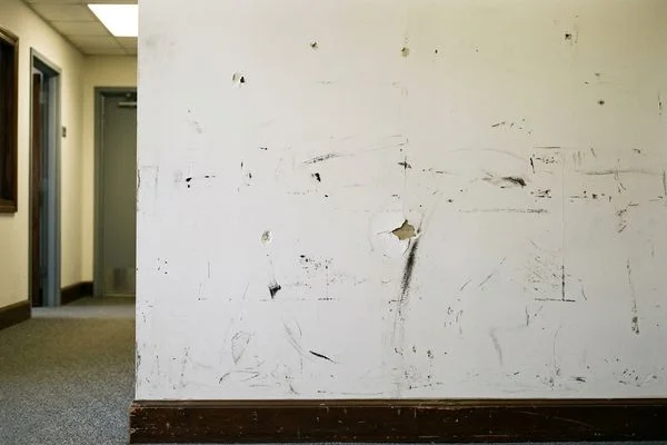 Before — dated office walls