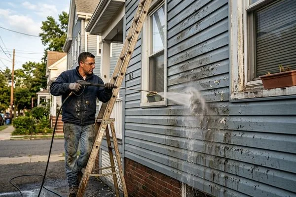 Pressure washing prep