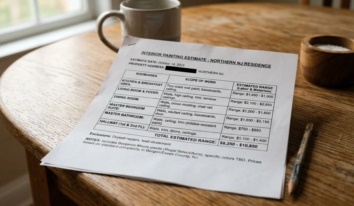 Per-room NJ price ranges infographic