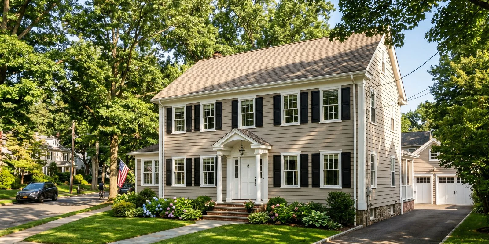 Well-maintained exterior cedar clapboard in Northern NJ